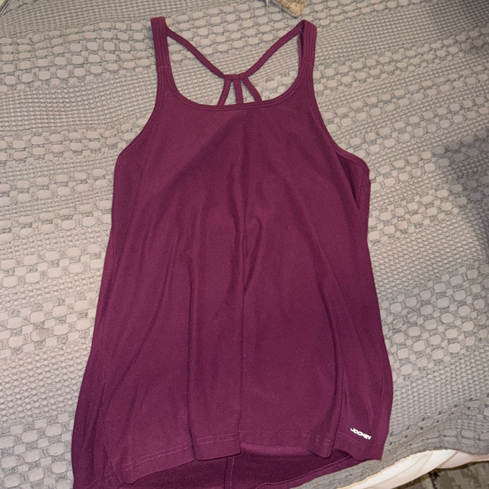 Jockey purple eggplant workout top size small racerback